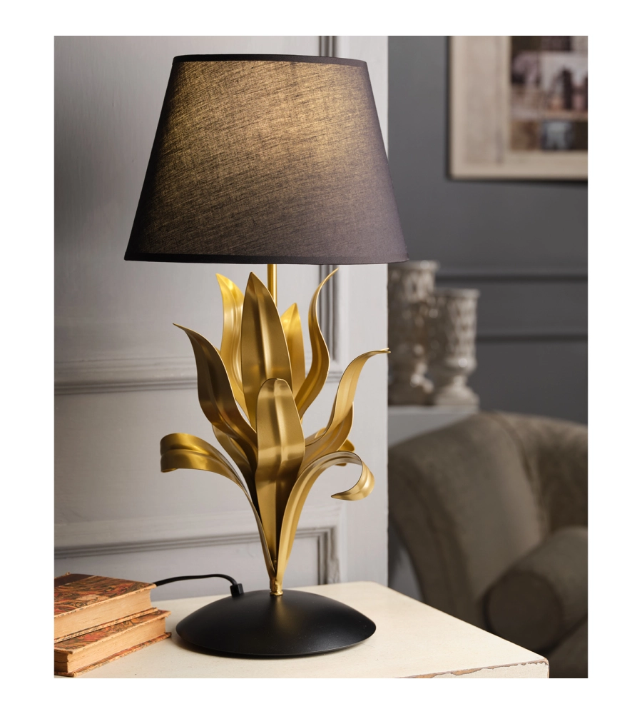 LAMPADA DA TAVOLO "DRUSILLA" NERA E ORO, E27