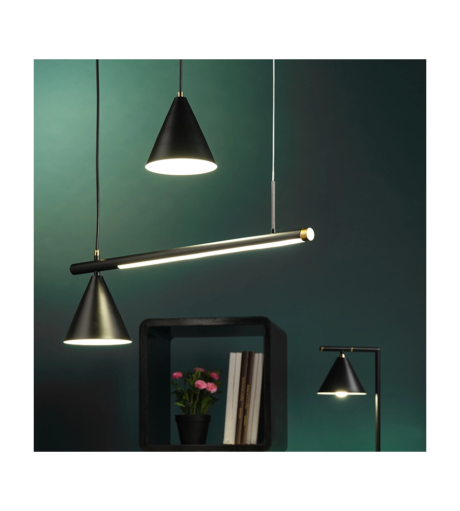 LAMPADA A SOSPENSIONE "TAKA" CON LED E 2 LUCI,  4000K E14