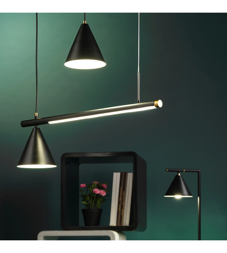 LAMPADA A SOSPENSIONE "TAKA" CON LED E 2 LUCI,  4000K E14