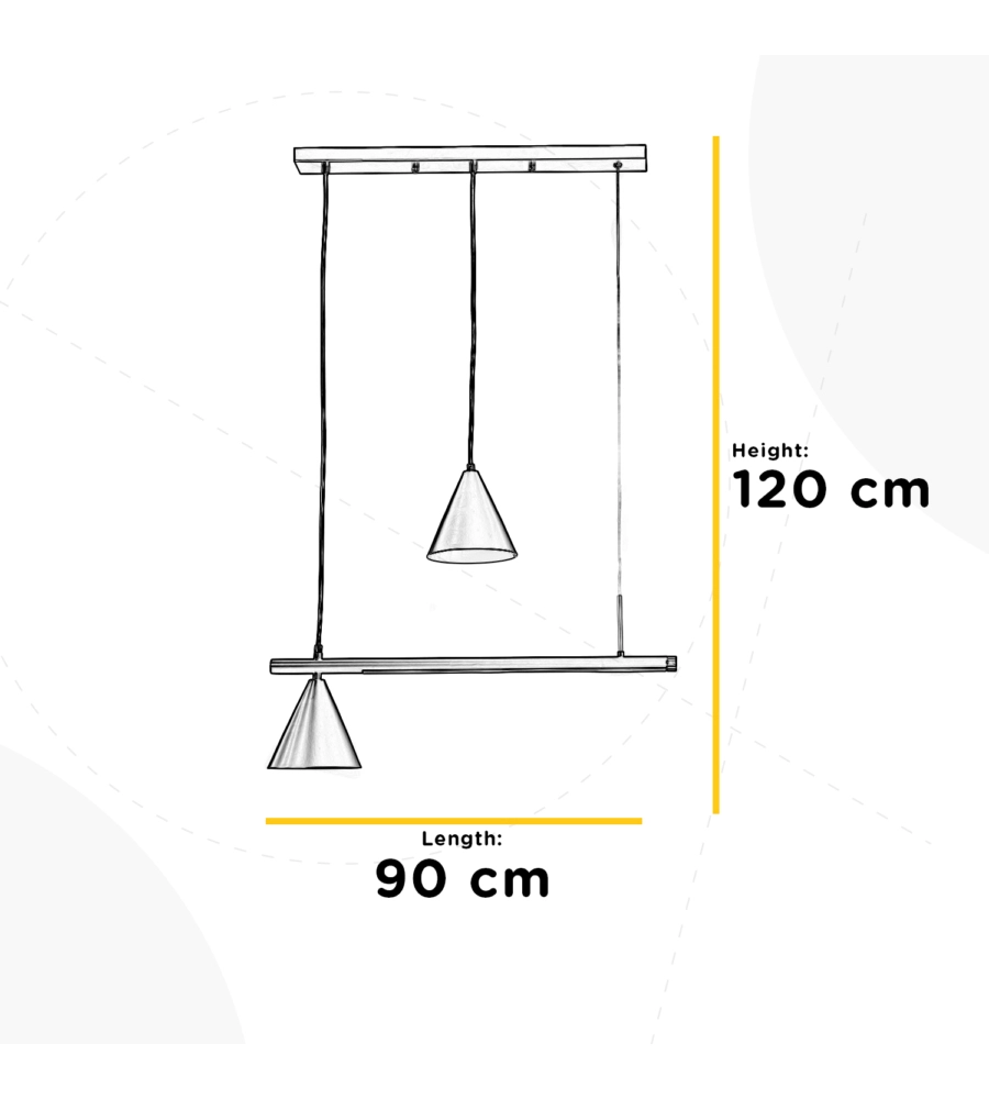 LAMPADA A SOSPENSIONE "TAKA" CON LED E 2 LUCI,  4000K E14