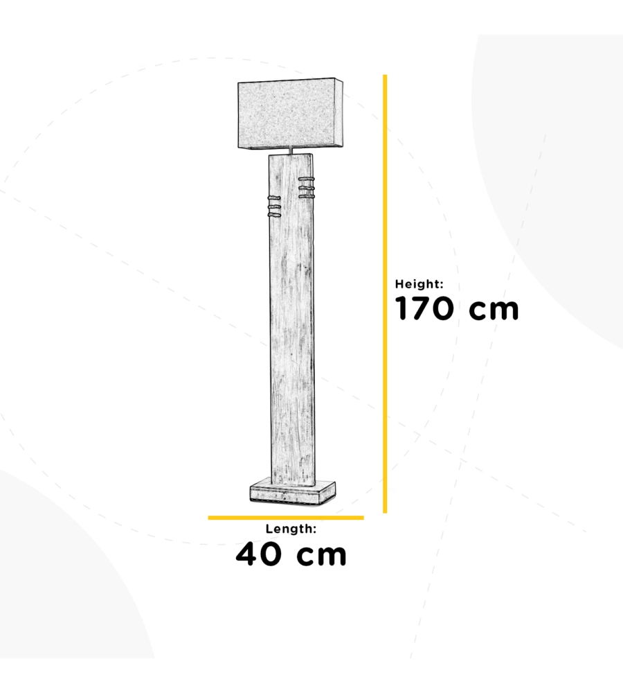 PIANTANA "GEA" LEGNO E CORDA, E27
