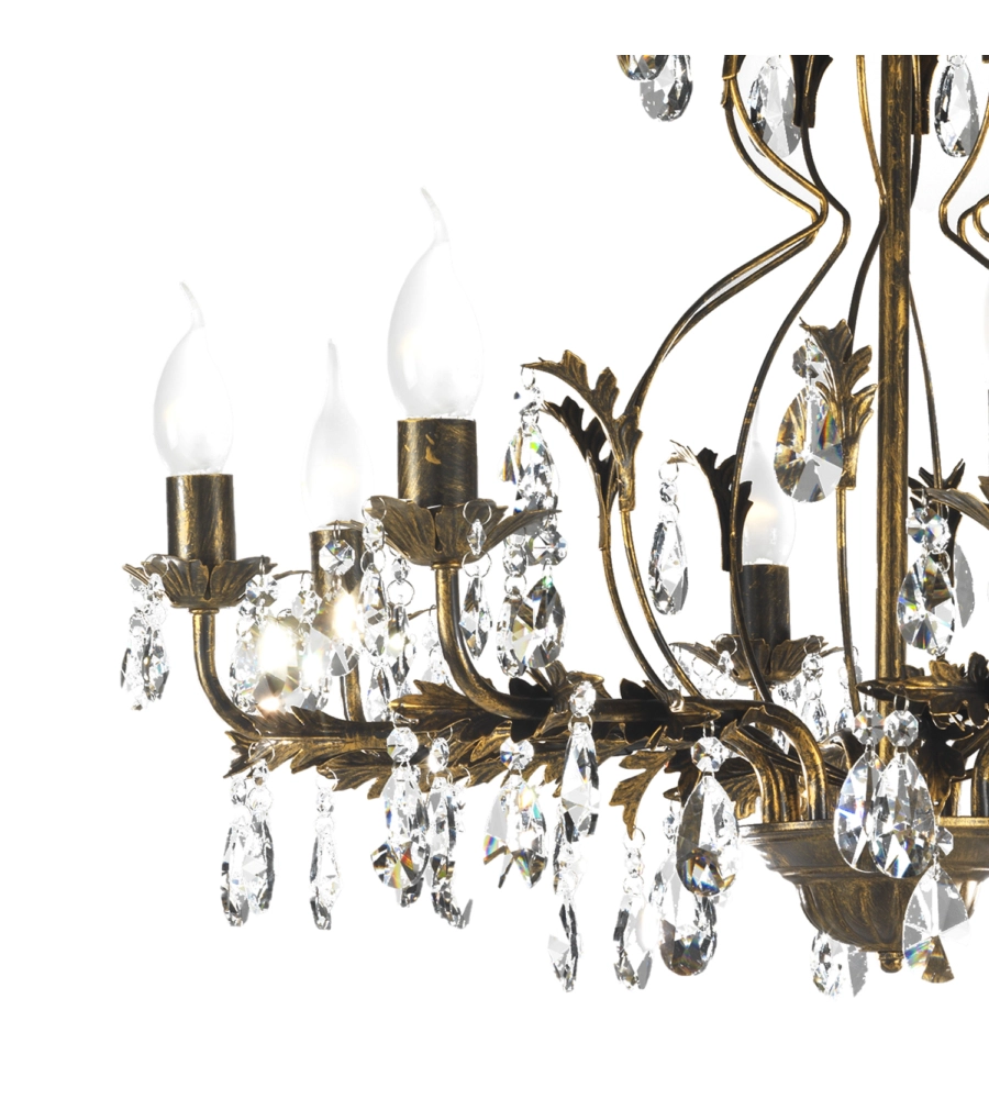 LAMPADARIO A 8 LUCI "TERESA" BRONZO, E14