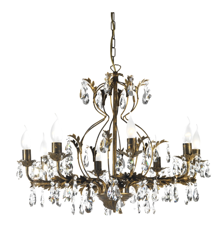 LAMPADARIO A 8 LUCI "TERESA" BRONZO, E14