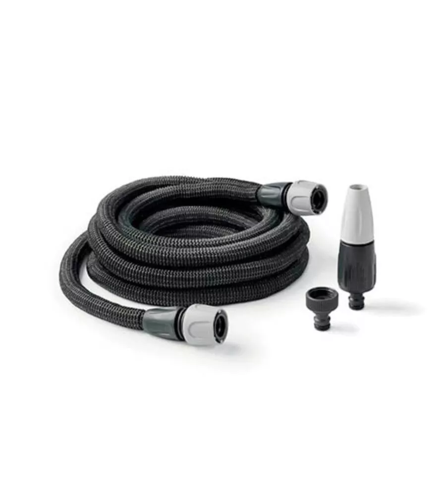 TUBO DA GIARDINO AUTO-ESTENSIBILE G.F. "AQUAPOP GREY EASY" IN TESSUTO, 15 METRI