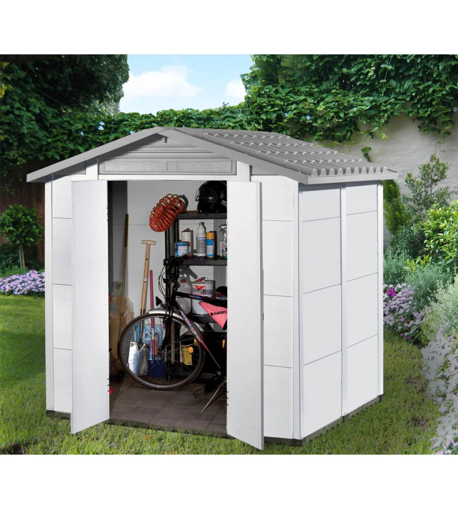 CASETTA DA GIARDINO "URBAN 200" GRIGIO, 220X181X216 CM - GAROFALO