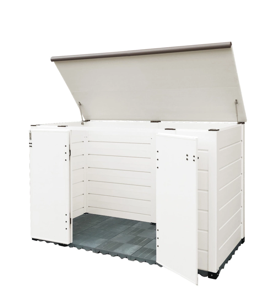 BAULE DA ESTERNO GAROFALO "BOX TUSCANY EVO 200 FLAT" IN PVC BIANCO 1706 LT 203X91X104 CM