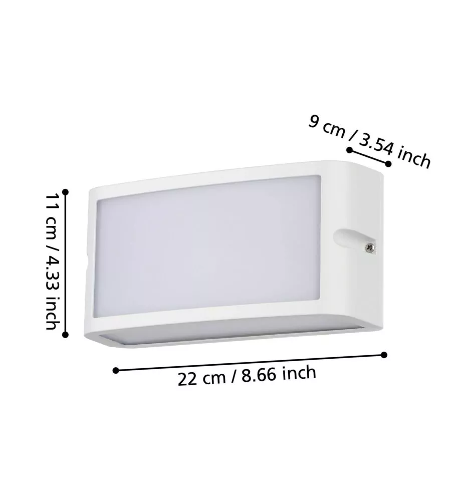 APPLIQUE LED DA ESTERNO EGLO "CAMARDA" BIANCO 4000K
