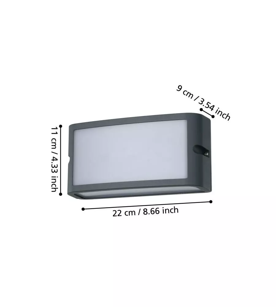 APPLIQUE LED DA ESTERNO EGLO "CAMARDA" ANTRACITE 4000K