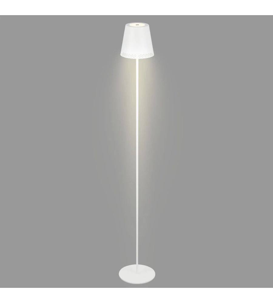 LAMPADA DA TERRA LED RICARICABILE E REGOLABILE IN ALTEZZA BIANCA, 400 LUMEN