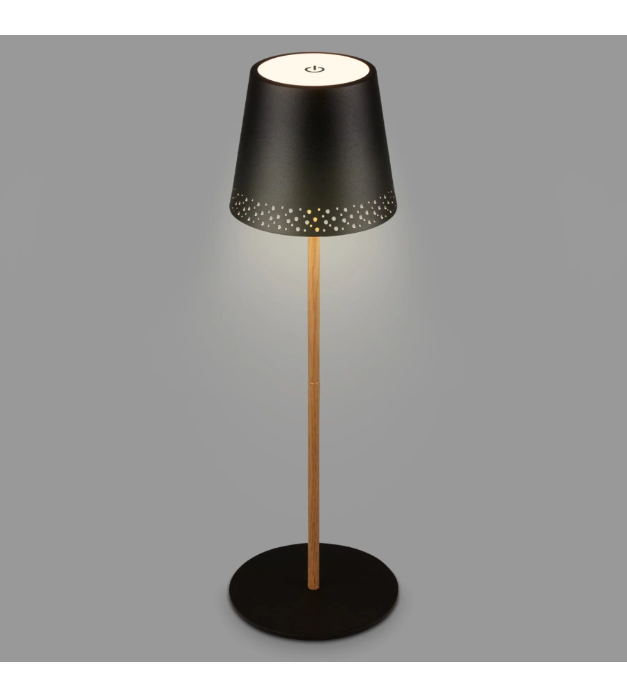 LAMPADA DA TAVOLO RICARICABILE NERO, 280 LUMEN