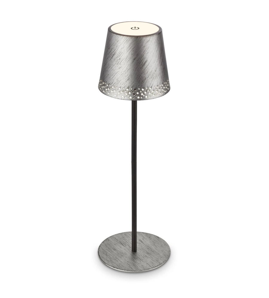 LAMPADA DA TAVOLO RICARICABILE ARGENTO, 280 LUMEN