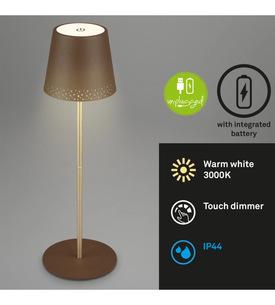 LAMPADA DA TAVOLO RICARICABILE ORO, 280 LUMEN
