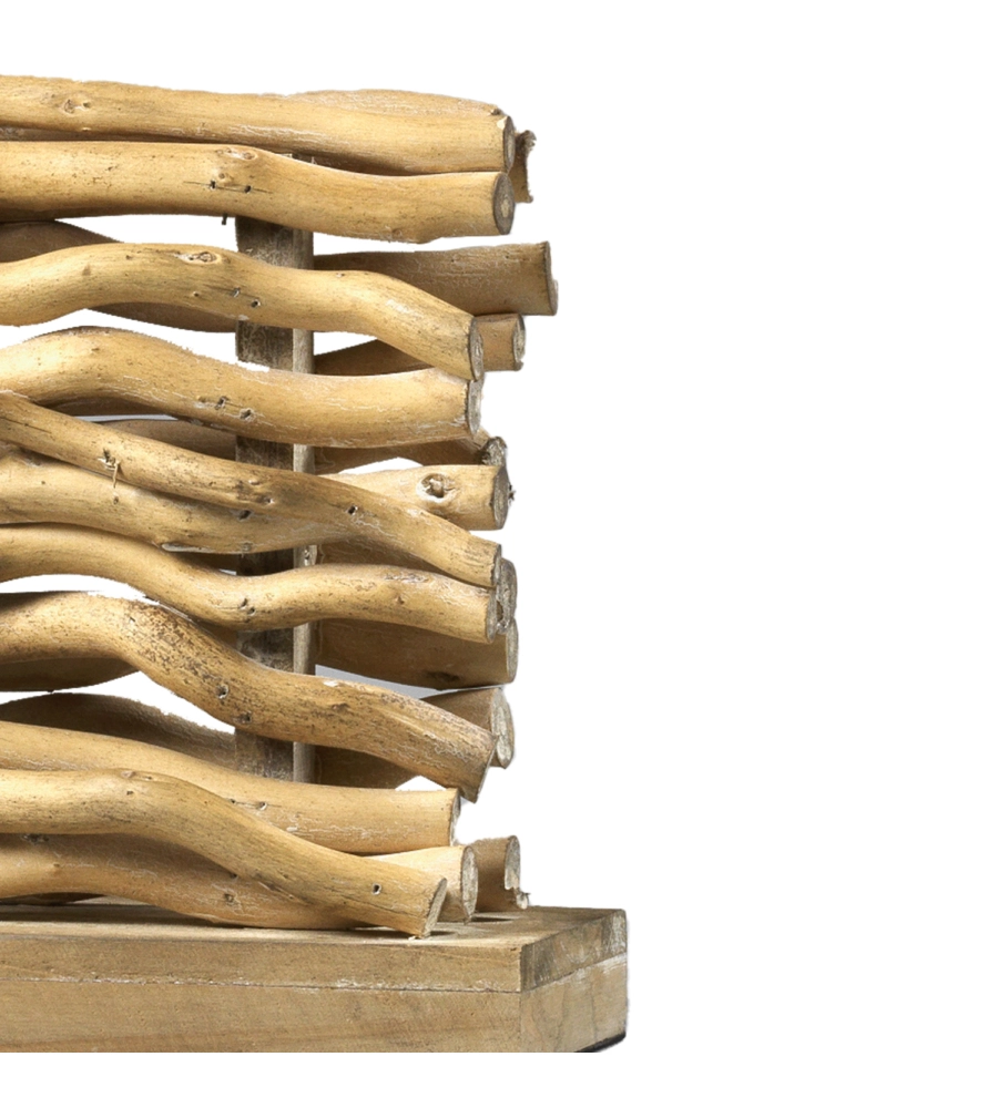 LAMPADA DA TAVOLO "MARICA" LEGNO E TESSUTO, E27