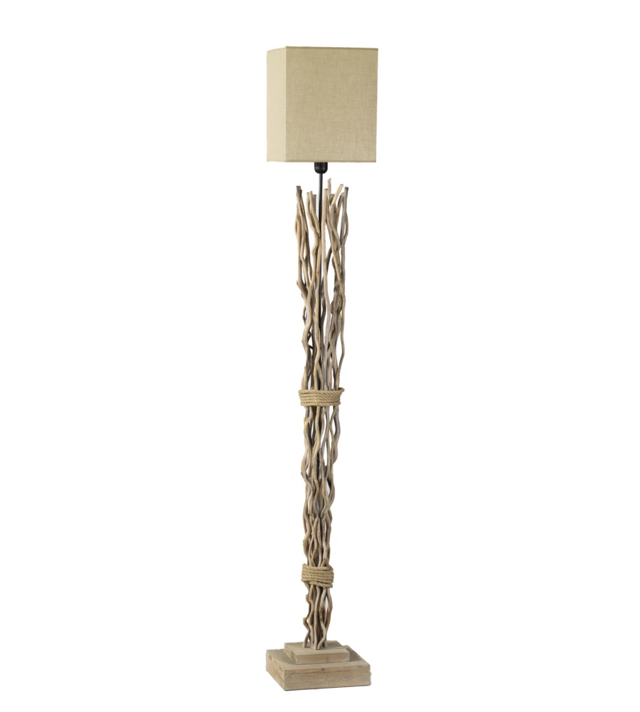 PIANTANA "MARICA" LEGNO E TESSUTO, E27