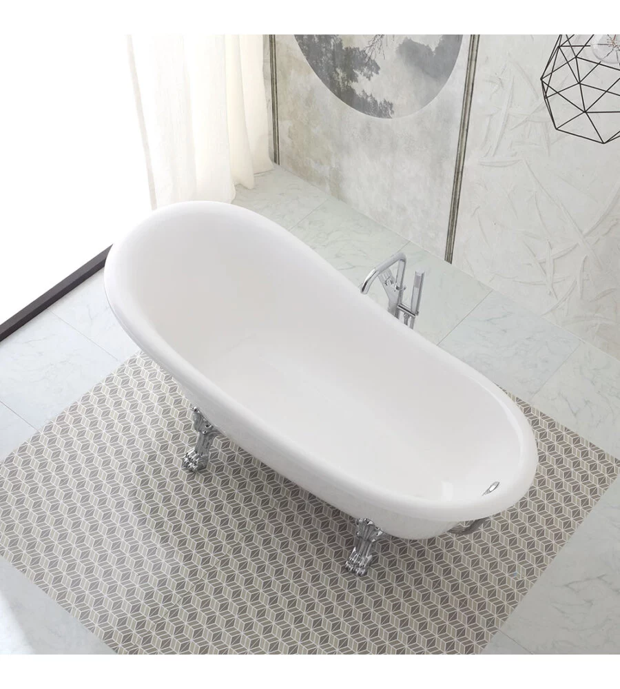 VASCA DA BAGNO "CAREZZA" BIANCA, 167X75,2X64,3 CM