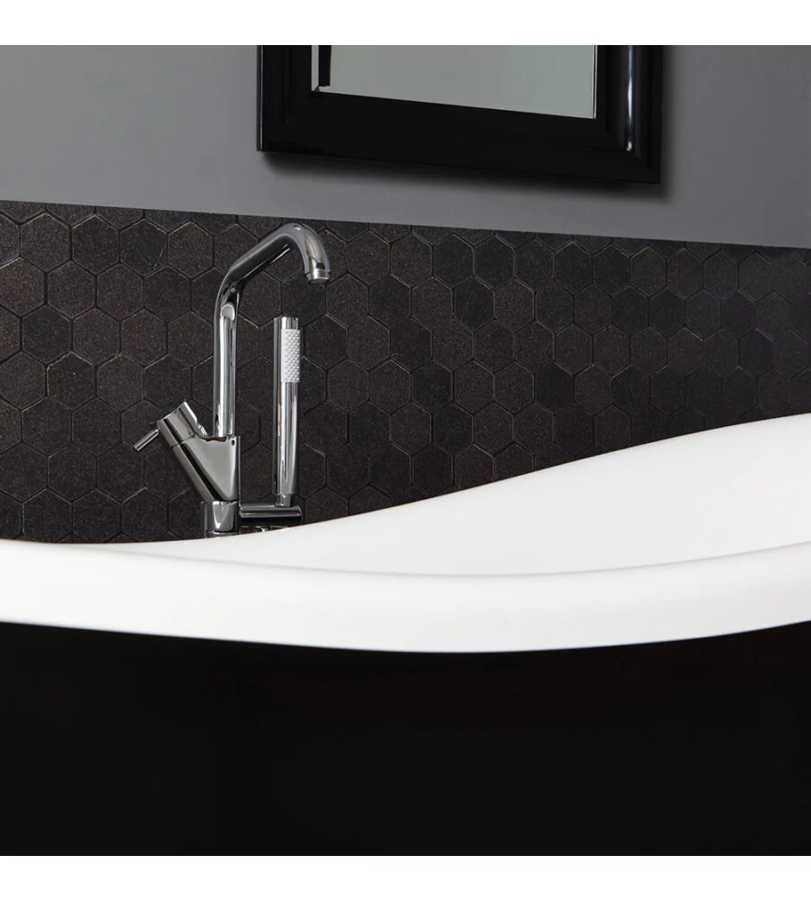 VASCA DA BAGNO "CAREZZA" NERA, 167X75,2X64,3 CM
