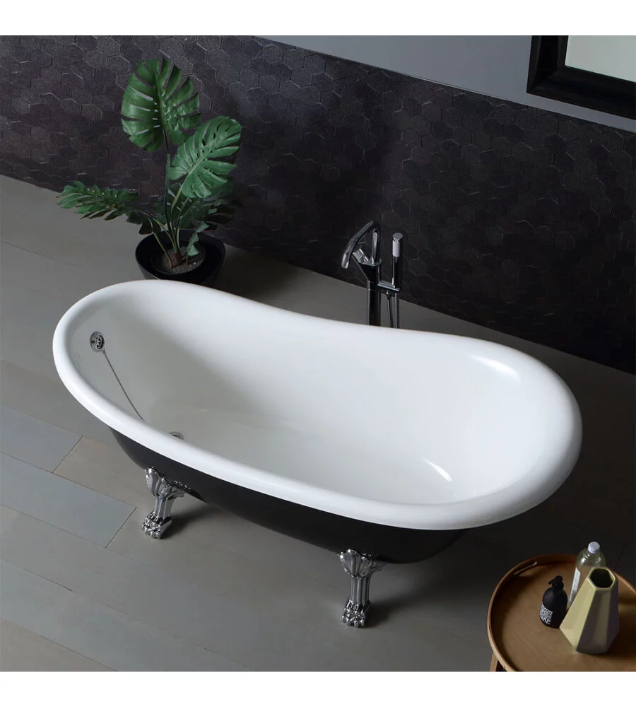 VASCA DA BAGNO "CAREZZA" NERA, 167X75,2X64,3 CM