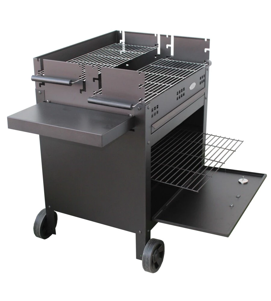 BARBECUE A LEGNA E CARBONE "ETNA V20" CON FORNO PIZZA, 120X60X92 CM