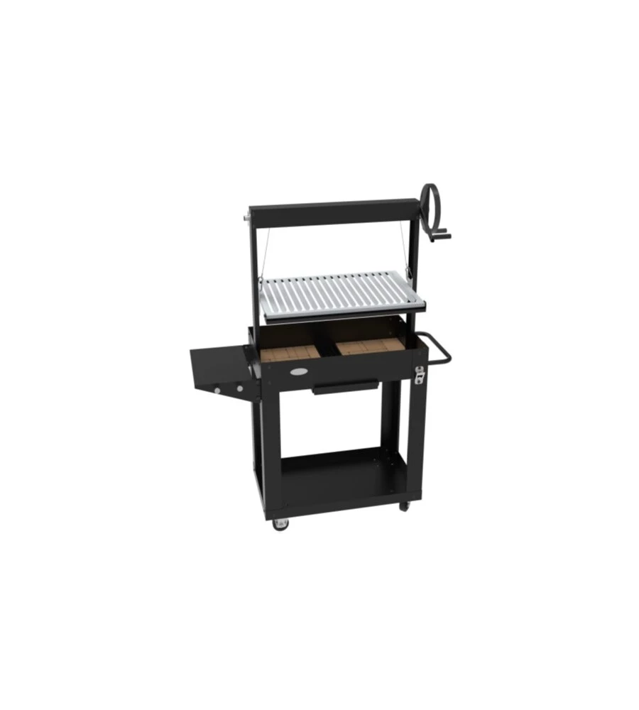 BARBECUE A LEGNA E CARBONE "SANTA MARIA" CON GRIGLIA REGOLABILE CON MANIGLIA E CATENA, 113X47X147 CM
