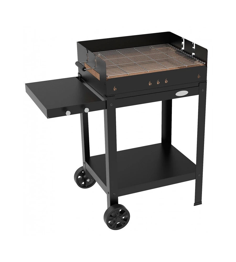 BARBECUE A LEGNA E CARBONE "MENORCA" CON GRIGLIA REGOLABILE A 3 POSIZIONI, 99X56X67 CM