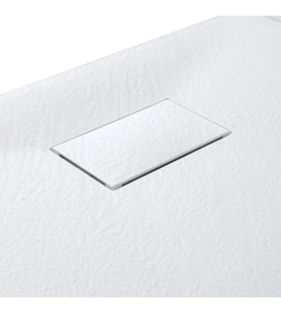 PIATTO DOCCIA EFFETTO PIETRA BIANCO, 70X90 CM