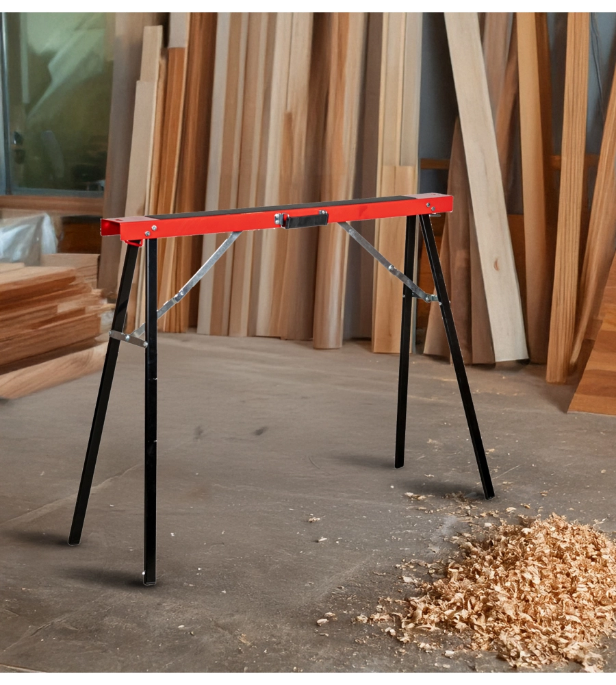 CAVALLETTO DA LAVORO PIEGHEVOLE EASY SYSTEM CON MANIGLIA CON PORTATA 125 KG 99,8X39,2XH80 CM