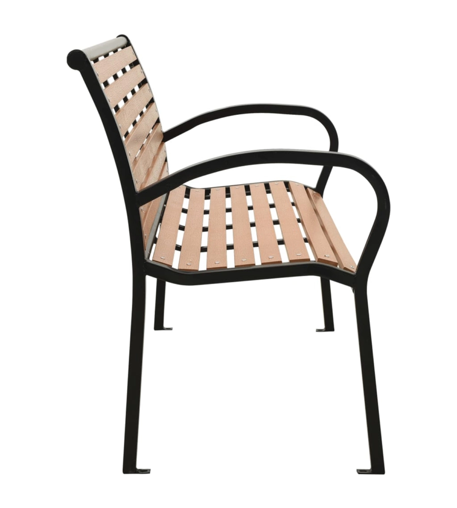 PANCHINA DA ESTERNO CON BRACCIOLI EUROGARDEN IN METALLO EFFETTO LEGNO 125X60X80 CM