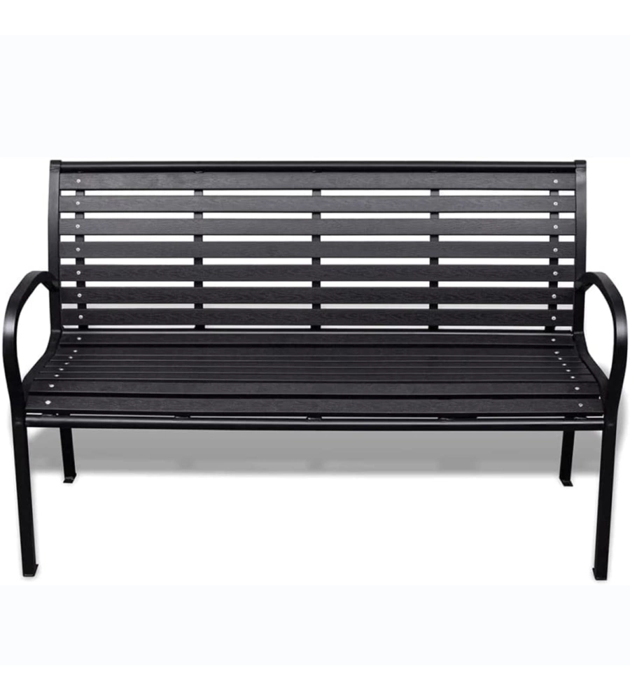PANCHINA DA ESTERNO CON BRACCIOLI EUROGARDEN IN METALLO EFFETTO LEGNO ANTRACITE 125X60X80 CM
