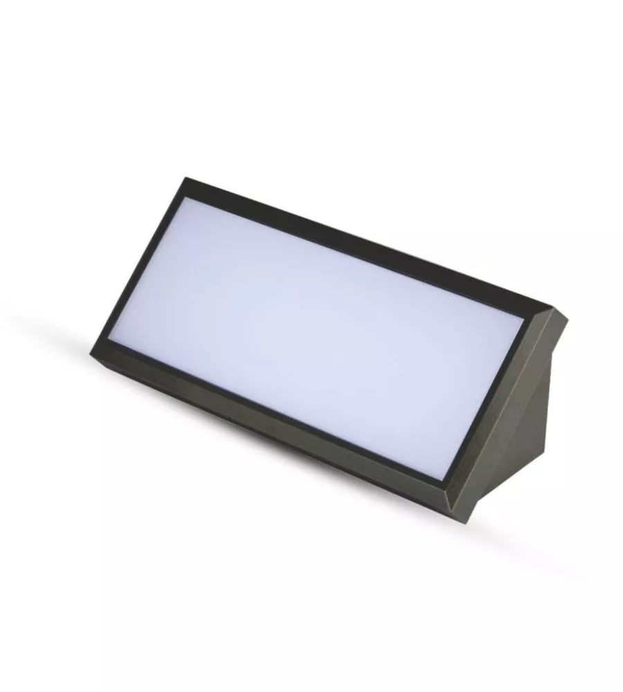 LAMPADA LED DA ESTERNO A MURO ANGOLARE NERO, 12 W 3000 K