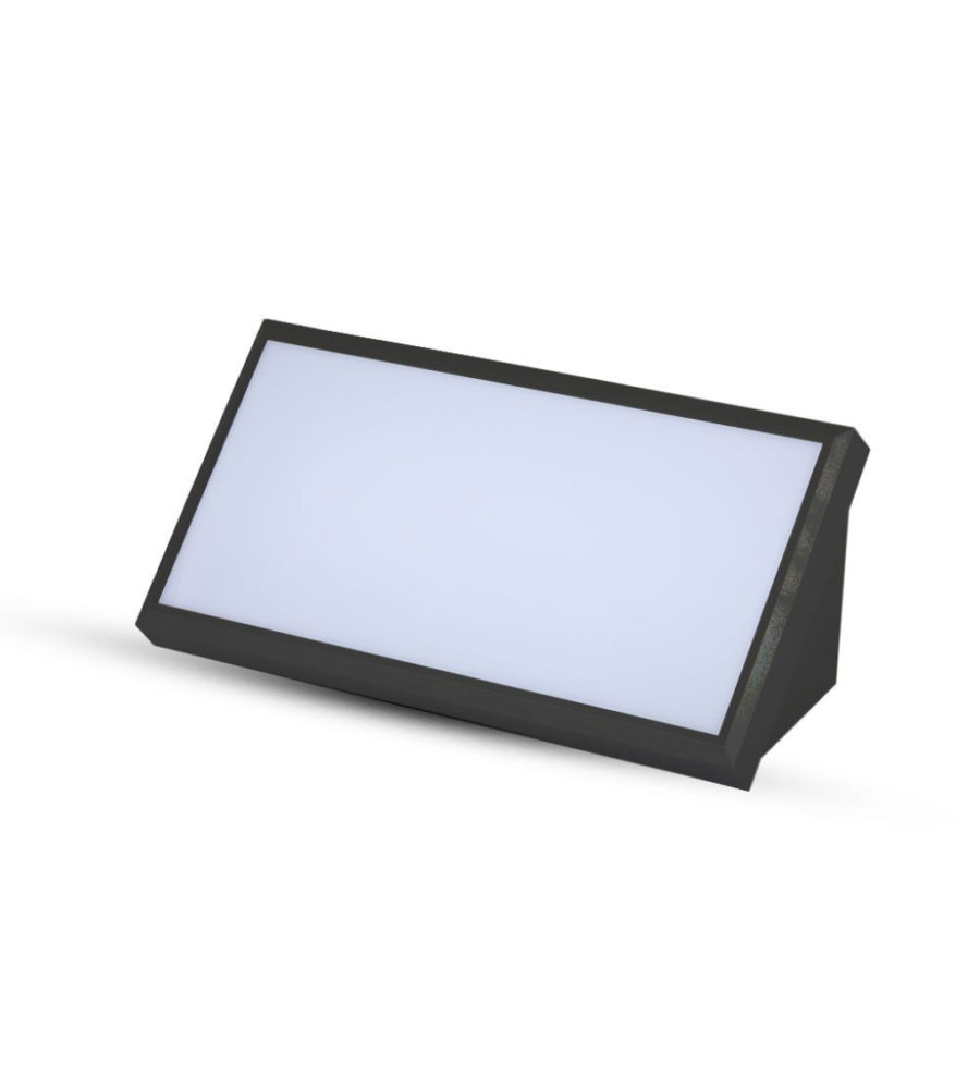 LAMPADA LED DA ESTERNO A MURO ANGOLARE NERO, 20 W 6400 K