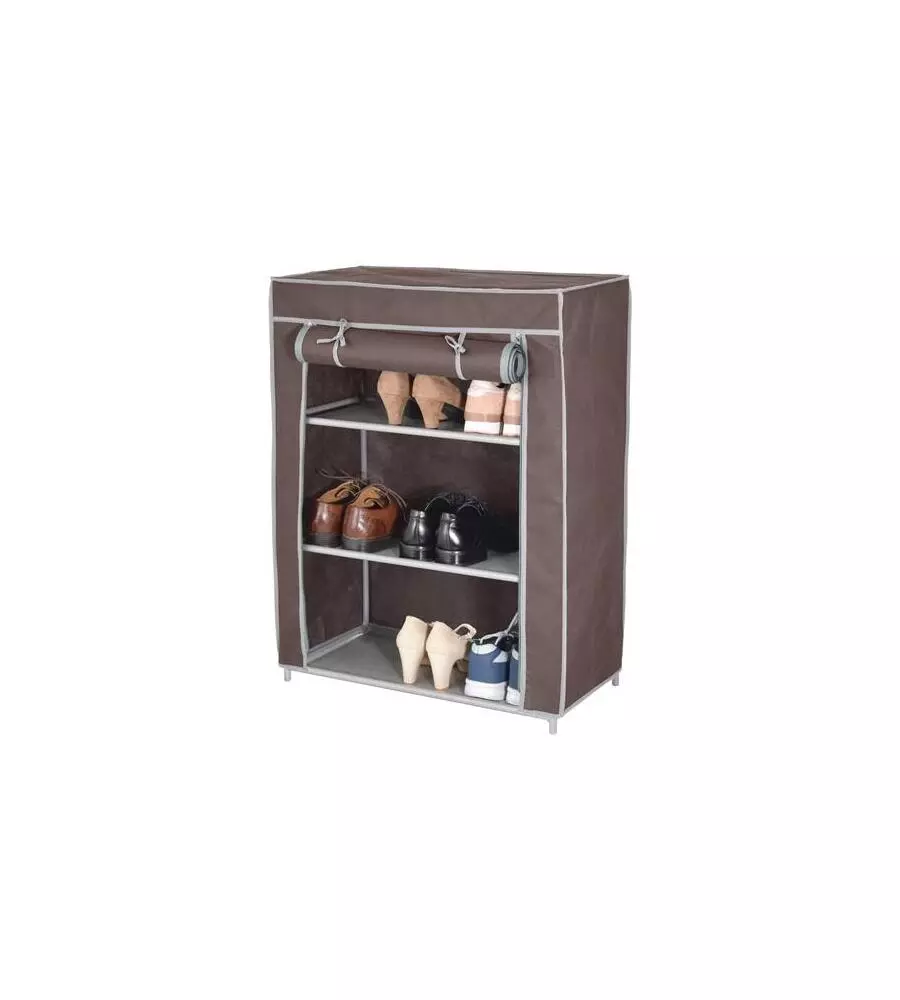 SCARPIERA MARRONE CON 3 RIPIANI, 61X30X80 CM