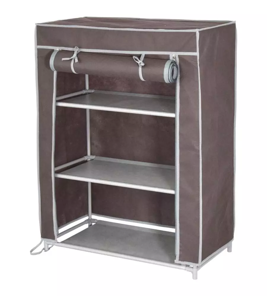 SCARPIERA MARRONE CON 3 RIPIANI, 61X30X80 CM