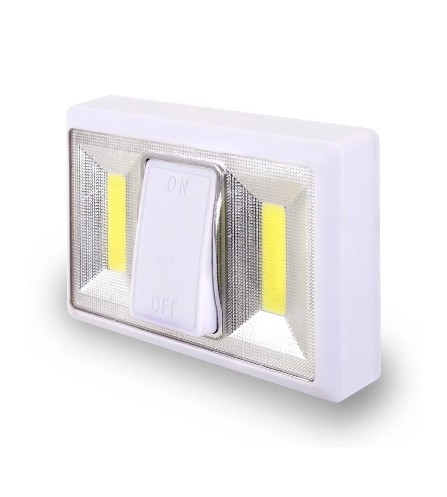 INTERRUTTORE LUMINOSO A PILE VELAMP COLORE BIANCO, 200X20X152 MM