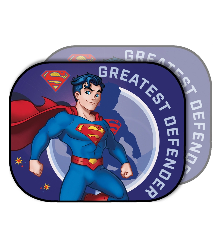 COPPIA TENDINE AUTO LATERALI "SUPERMAN" 44X35 CM