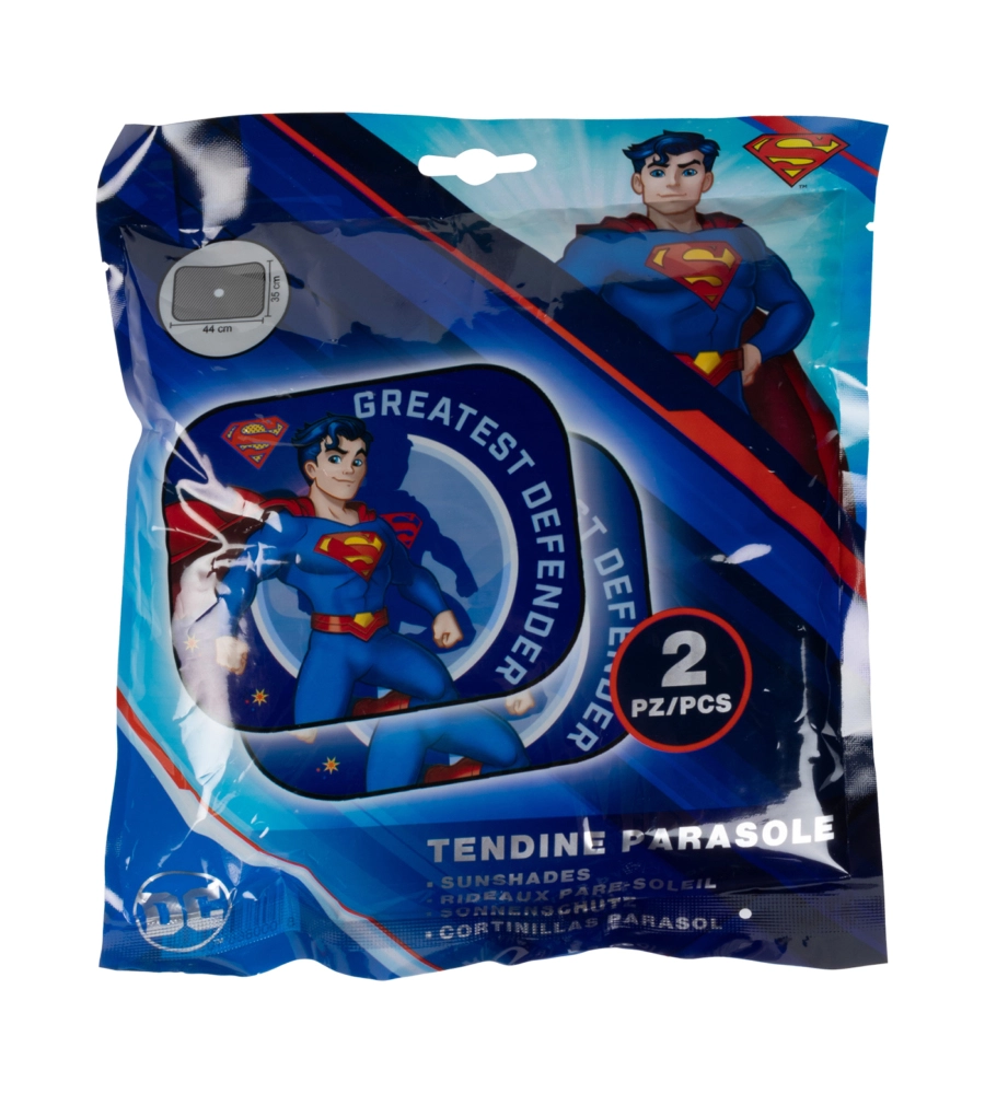 COPPIA TENDINE AUTO LATERALI "SUPERMAN" 44X35 CM