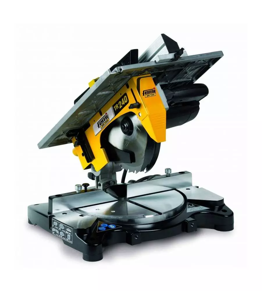 TRONCATRICE PER LEGNO E ALLUMINIO "TR240" CON PIANO SUPERIORE E DIAMETRO LAMA 254 MM, 1450 W - FEMI