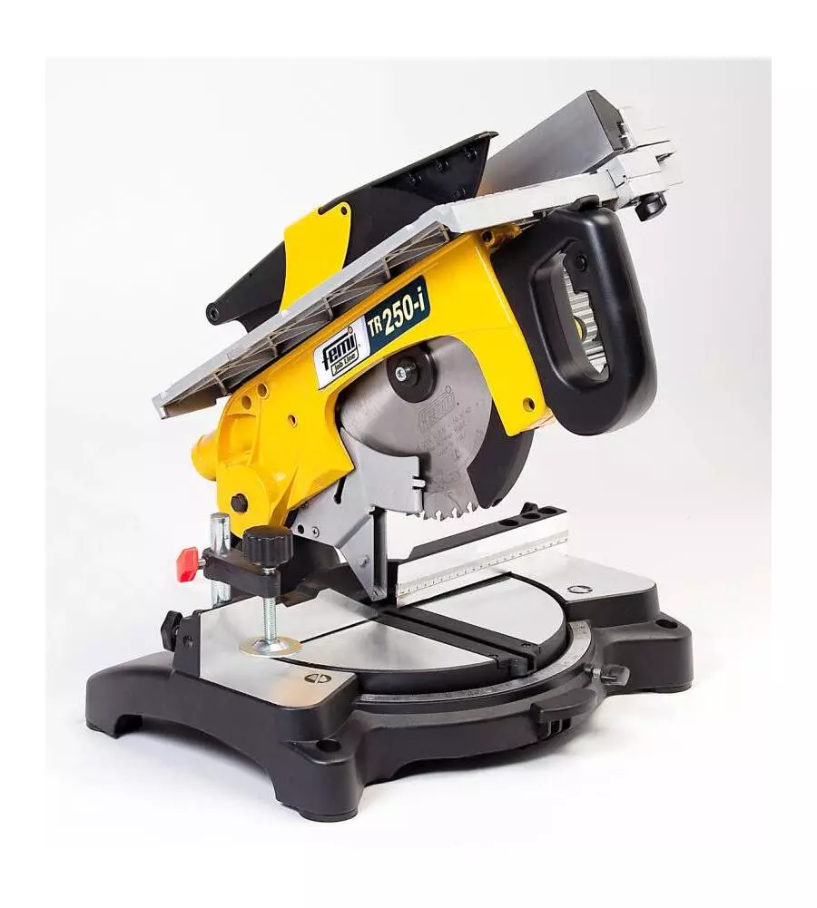 TRONCATRICE PER LEGNO "TR250i" CON PIANO SUPERIORE E DIAMETRO LAMA 250 MM, 1200 W - FEMI