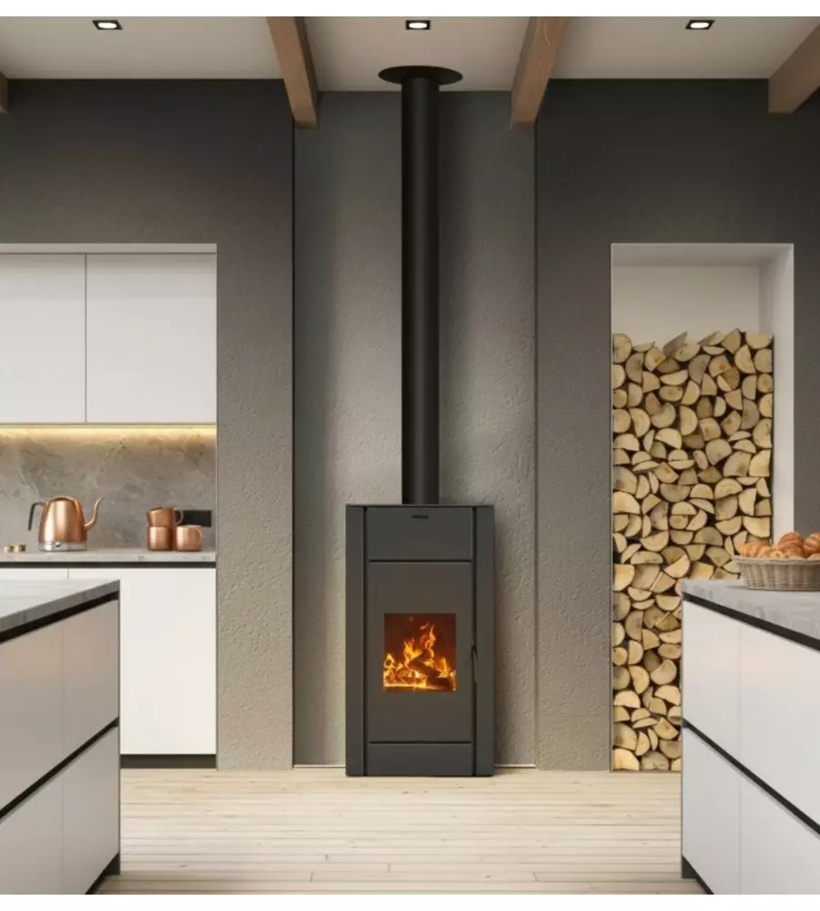 Stufa a legna ventilata Canadian Stove "Regina" nero 10,9 kW