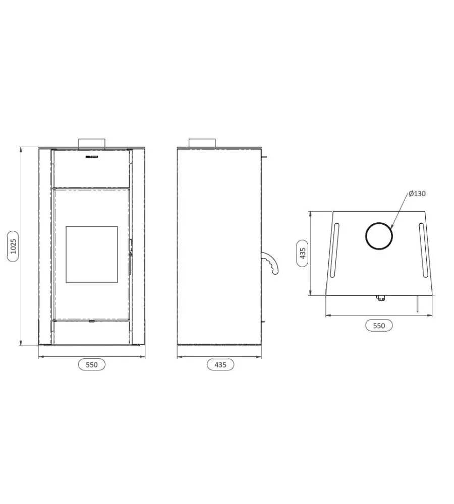 STUFA A LEGNA VENTILATA CANADIAN STOVE "REGINA" NERO 10,9 KW