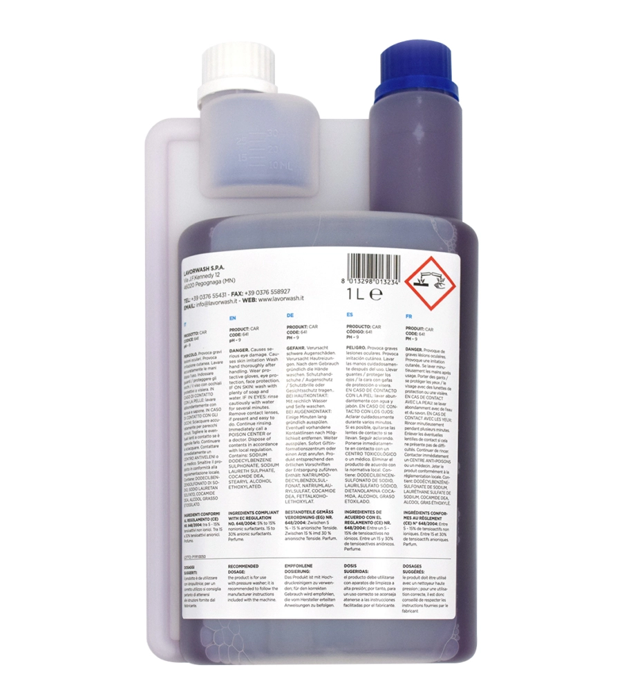 DETERGENTE PER IDROPULITRICE LAVORWASH "CAR" AUTO E MOTO 1 LT