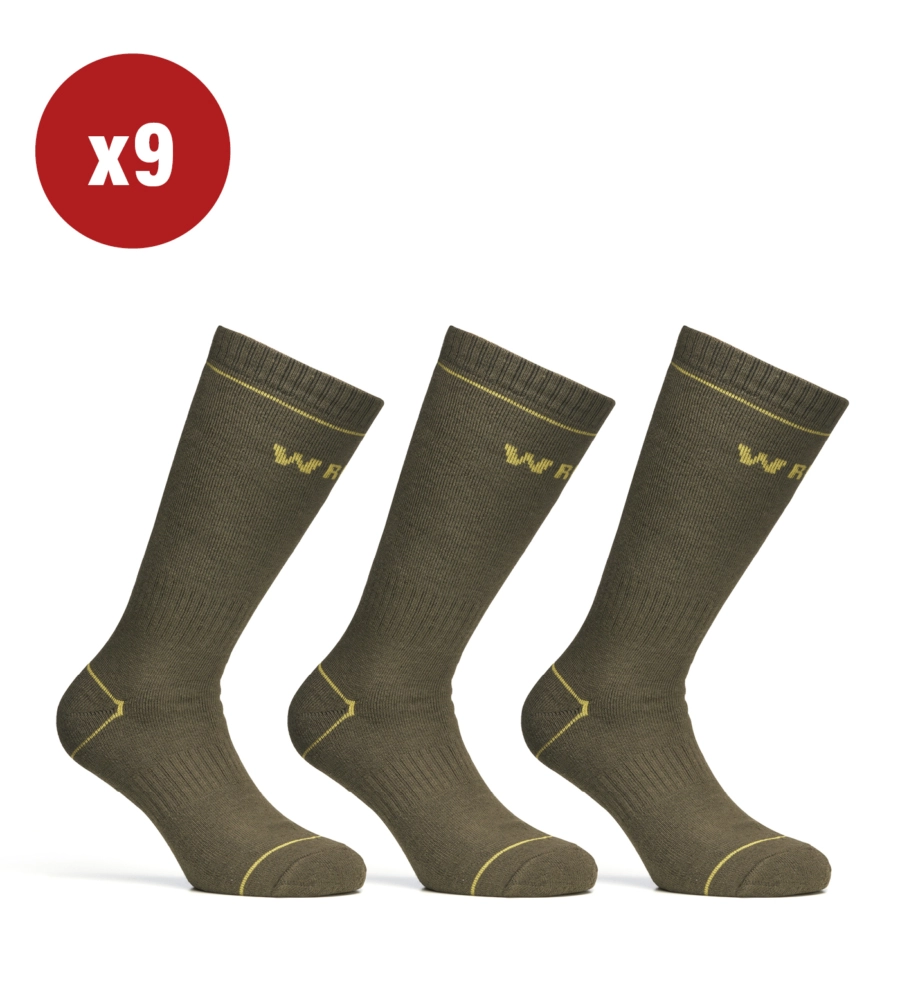 9 PAIA CALZA CORTA INVERNALE DA LAVORO ANTI-INFORTUNISTICA "WRK06" COLORE VERDE MILITARE, TG 39/42 - WRK