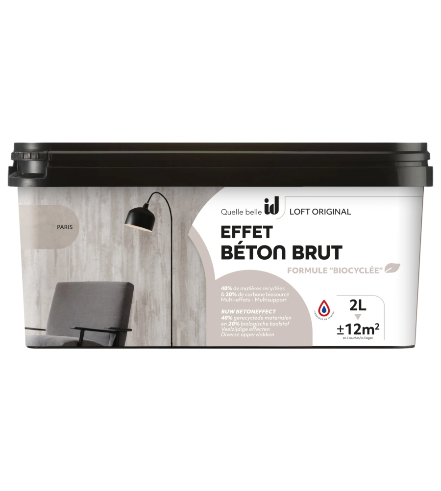 VERNICE PITTURA DECORATIVA LOFT ORIGINAL EFFETTO CEMENTO, COLORE TORTORA - 2 LT