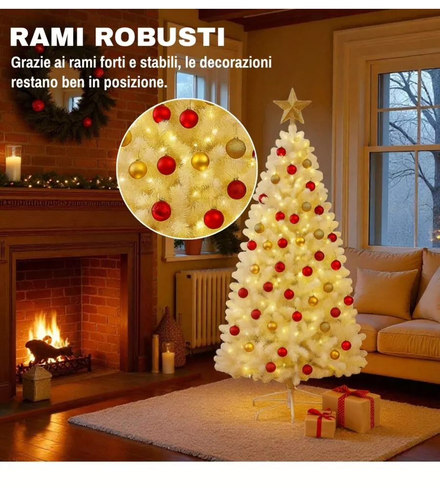 ALBERO DI NATALE ARTIFICIALE XMAS JOY "NEVE" BIANCO 150 CM