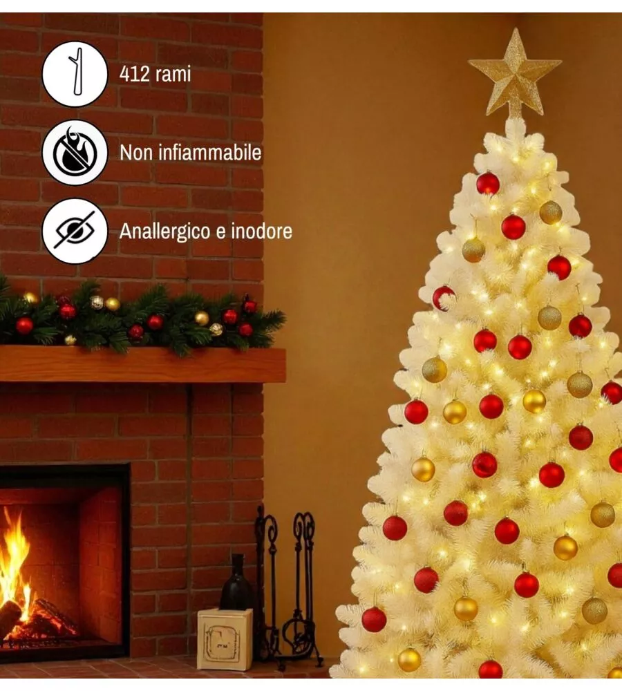 ALBERO DI NATALE ARTIFICIALE XMAS JOY "NEVE" BIANCO 150 CM