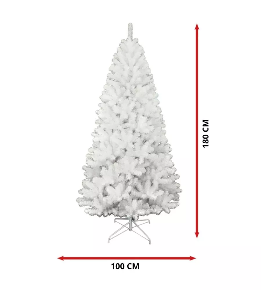 ALBERO DI NATALE "NEVE" CON 814 RAMI AD AGGANCIO, 180 CM