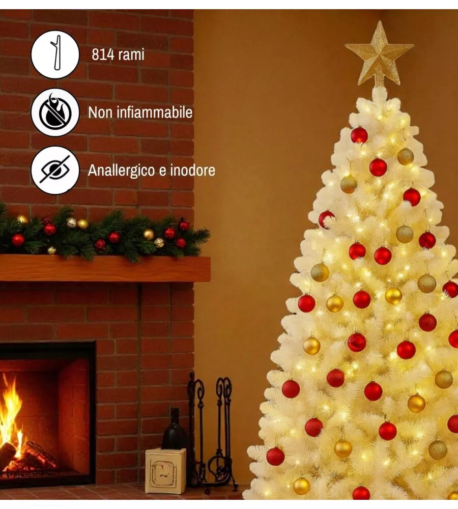 ALBERO DI NATALE ARTIFICIALE XMAS JOY "NEVE" BIANCO 180 CM