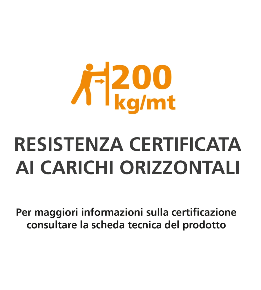 PARAPETTO MODULARE CERTIFICATO IN ACCIAIO INOX AISI 304 CON FISSAGGIO A PAVIMENTO, 150 CM - KIT COMPLETO A1