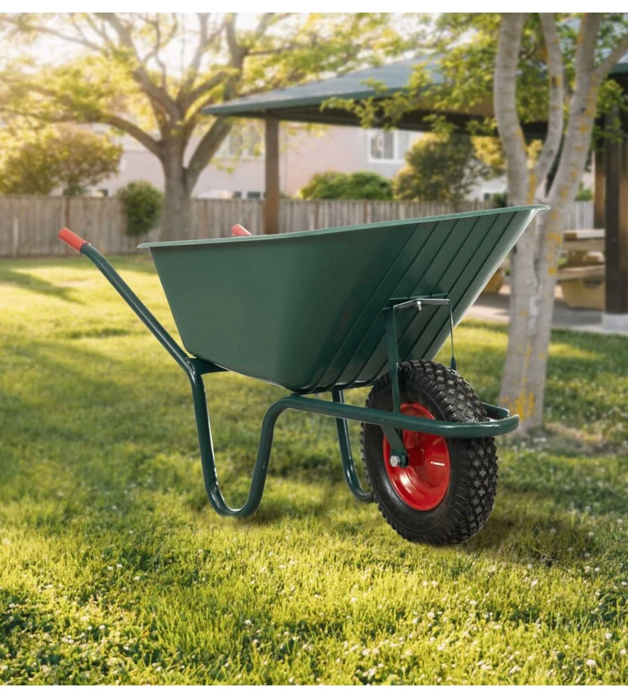 CARRIOLA DA GIARDINO EUROGARDEN CON VASCA IN PVC DA 100 LITRI E TELAIO IN ACCIAIO