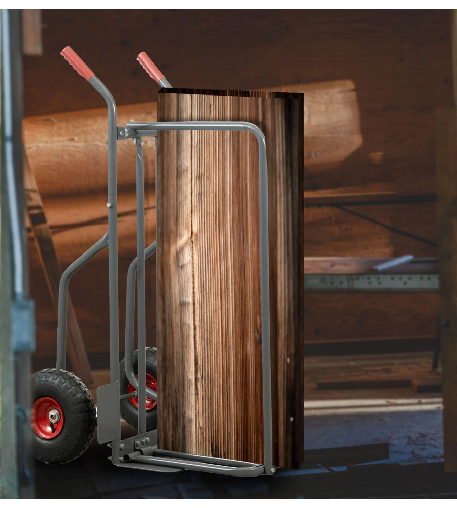 CARRELLO PORTA LEGNA CON RUOTE GONFIABILI E CAPACITÀ 250 KG