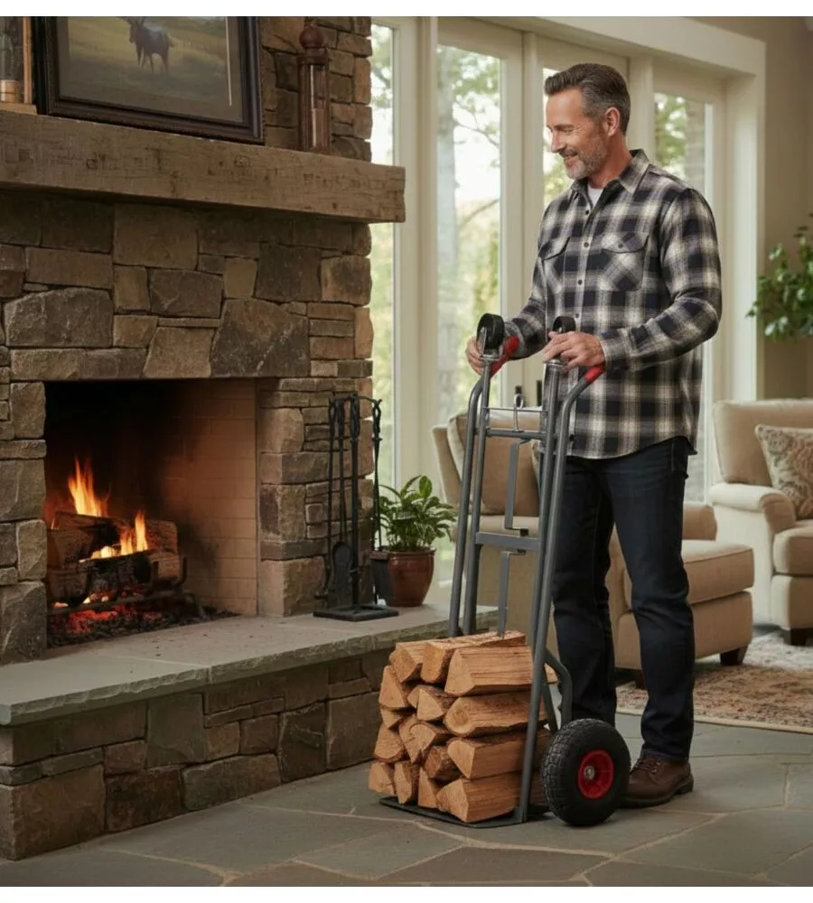 CARRELLO PORTALEGNA A 2 POSIZIONI EUROGARDEN IN METALLO VERNICIATO PORTATA 250 KG 57X56X117 CM